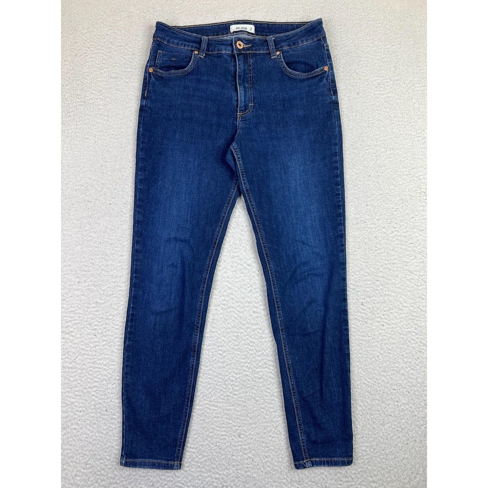 RE:DENIM Skinny Jeans Womens 12 Medium Wash Mid Rise Blue Stretch Denim